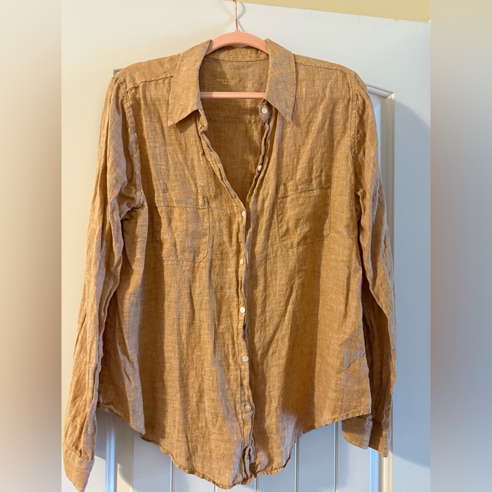 Tan long sleeve Lily Pulitzer Seaview, long sleeve shirt size extra large